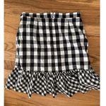 J Crew Skirt Womens 2 Black White Gingham Mini Asymmetric Ruffle Wrap A Line Photo 5