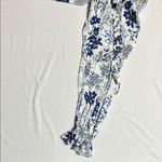 Loft Blue and White Floral Peter Pan Collar Blouse Photo 1