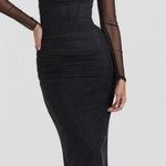 House Of CB NWOT   Katarina Black Corset Lace Mesh Long Sleeve Gown Sz XS Photo 0