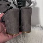 American Eagle  suede Gray Peep-Toe Heels size 7.5 Photo 2