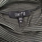 Comfy USA Tunic‎ Top Womens XL Green Black Stripe Mock Neck Lagenlook Flowy Knit Photo 9