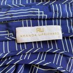 Amanda Uprichard Blue Geometric 100% Silk Maxi Dress Photo 3