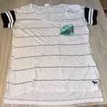 PINK - Victoria's Secret Victoria’s Secret pink Striped White Black Leaf Pocket short sleeve shirt top Photo 0