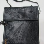 J.L. SALDIVAR Tooled Leather Black Trifold Crossbody Boho Western Purse Photo 1