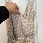EXPRESS  Polka Dot Faux Wrap Dress White Beige Tan Casual Party Work Sz 2 Photo 1
