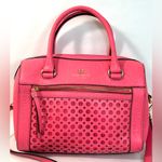 Kate Spade Perri Lane Delaney Bubbles Leather Satchel Crossbody in Peony Pink Photo 1