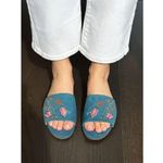 Nanette Lepore Valentina Floral Embroidered 3D Butterfly Slides Womens Sz 6.5 Photo 0