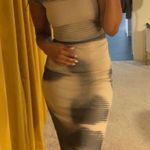 Madden Girl Short Sleeve Ruched Mesh Maxi Dress with Printed Camo Face Photo 5