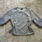 Miss Me  Cotton Spandex Nautical Ruffle Striped Tiered Spring Blouse Size M Photo 2