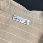 89th & Madison Beige and White Striped Shirt Tan Size XL Photo 3