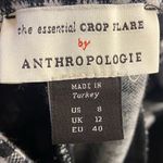 Anthropologie the essential crop flare Gingham black white pants Sz 8 Photo 4