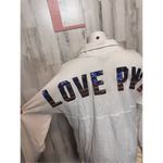 Victoria's Secret  PINK AMERICA PATRIOTIC STAR FLAG BLING QUARTER SNAP SWEATSHIRT Photo 9