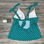 The Cove Salt + Women's Teal/White Dot It Goin On Triangle Tankini Swim Top sz S Photo 1