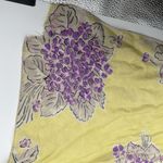 Vintage *Flaws* Style Unbranded Yellow Silk Square Purple Scarf Spring Photo 1