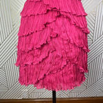 Pronovias Strawberry Pink One Shoulder Ruffle‎ Cocktail Dress Size US 2 Photo 8