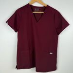 FIGS  Casma Three-Pocket Scrub Top Size Small Burgundy PO 1619 FW1100 Photo 0
