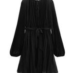 ZARA NEW  Women’s Pleated mini Dress with Belt size L Black Photo 2