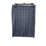 Liverpool NWT  Blue Plaid Print Stretch Pencil Skirt‎ Size 6P Photo 2