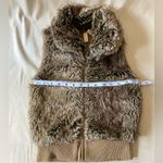 Red Camel Brown Faux Fur Zip Up Vest with Pockets Photo 6