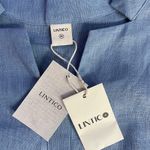 NWT Lintico 100% Linen Taylor Sleeveless Straight High Slit Maxi Dress Sz Med 🧡🎀 Blue Photo 11