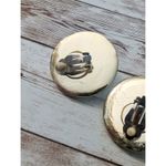 Vintage Clip On Earrings Gold/Silver Tone Rope Design Large Just Under 1 & 5/8" Photo 2