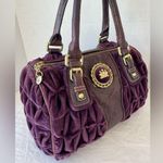 Juicy Couture Vintage Purple Velvet And Lamb Leather Royal Handbag Purse Y2K 90s Photo 2