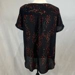 Apt. 9  ladder vneck black top with splashes of color size large Photo 4