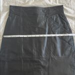 Vintage Genuine 100% Leather Midi Skirt Pencil 80s 90s Biker‎ Size 6 Black Photo 6