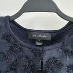 St. John  Evening Jacket 12 Navy Textured Fringe Cocktail Statement Luxury Blazer Photo 5