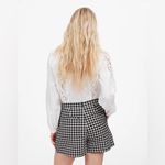 Madewell women’s Gingham Mini Skort wool blend black and white Size 12 NWT Photo 2