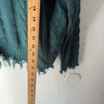 Entro ‎ Womens M Green Cable Knit V Neck Distressed Fringe Sweater Boho Western Photo 5