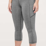 Lululemon  Speed Up Crop 21" Leggings in Heathered‎ Black Gray Size 6 Photo 0