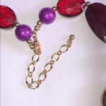 Deep Red Purple Chunky Beaded Boho Retro Statement Necklace Photo 7