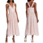 Monique Lhuillier ML Lace Halter Midi Dress in Rose Quartz NWT, Size 10 Photo 12