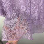 White Stag Floral Sheer Burnout Button Down Blouse 18W/20W Purple Lightweight Photo 1