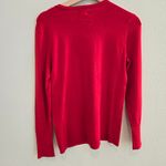 JM Collection  Button-Sleeve Red holiday Crewneck Sweater size small petite Photo 3