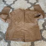 Alfani  Tan Faux Leather Zip Up Jacket Size S Photo 1