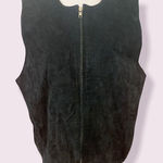 Marsh Landing Vintage 90’s black suede zip up vest L Photo 0