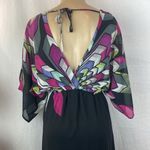 Forever 21 Black Peacock Bodice Print Maxi Long A Line Skirt Dress M Photo 4