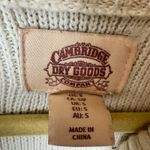 Cambridge Dry Goods Cream Half Zip Cotton Blend Mock Neck Cozy Preppy Sweater S Size M Photo 4