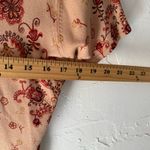 Gloria Vanderbilt  Y2k Size Large Boho Rustic Floral Beige‎ Red Short Sleeve Top Photo 5