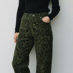 ZARA NWOT Stüssy Paisley Camo Corduroy Velvet Pants Green Bloggers Fave SZ-4 Photo 0