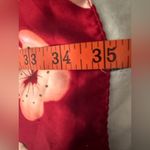 Floral Silk Scarf with Cherry Blossom Design Red Photo 3