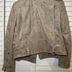 Olivaceous Faux Suede Jacket Photo 3