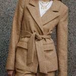 FAVORITE DAUGHTER Adrienne Belted Blazer Tan NWOT Small Photo 0