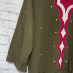 Vintage 2 Piece Windbreaker Material Cardigan Set XL Green Photo 14