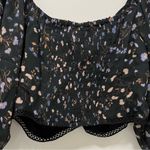 Ba&sh Topaz Floral Crop Top in Black, Size L, NWT Photo 9