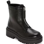 Arizona Jeans Arizona Black Xander Front Zipper Chunky Motorcycle Boots Size 8 Photo 0