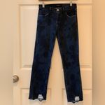 J Brand  Dark Blue Floral Dye Print Cropped Cotton Blend Jeans.      Size-2 Photo 2