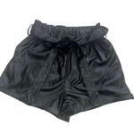SheIn Privé Paperbag Waist Belted PU Leather Shorts Size Small Photo 0